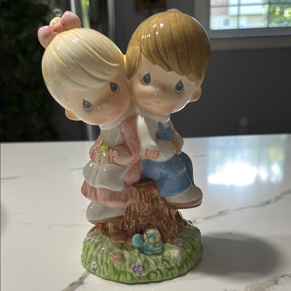 Precious Moments 2002 A Penny For Your Thoughts Ceramic Bank Enesco